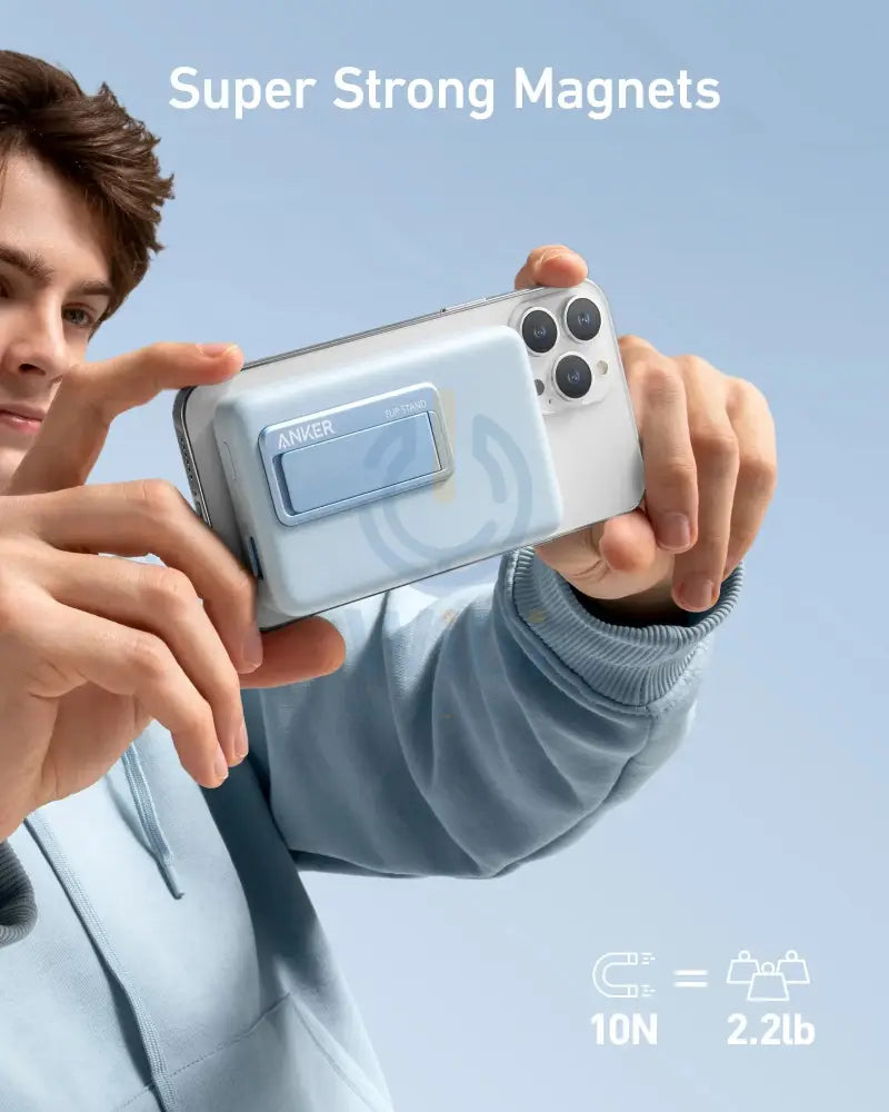 انكر 633 مغناطيسي بنك طاقة قابل للطي - 10,000 مللي أمبير/ أزرق اكسسوارات > طاقة محولات