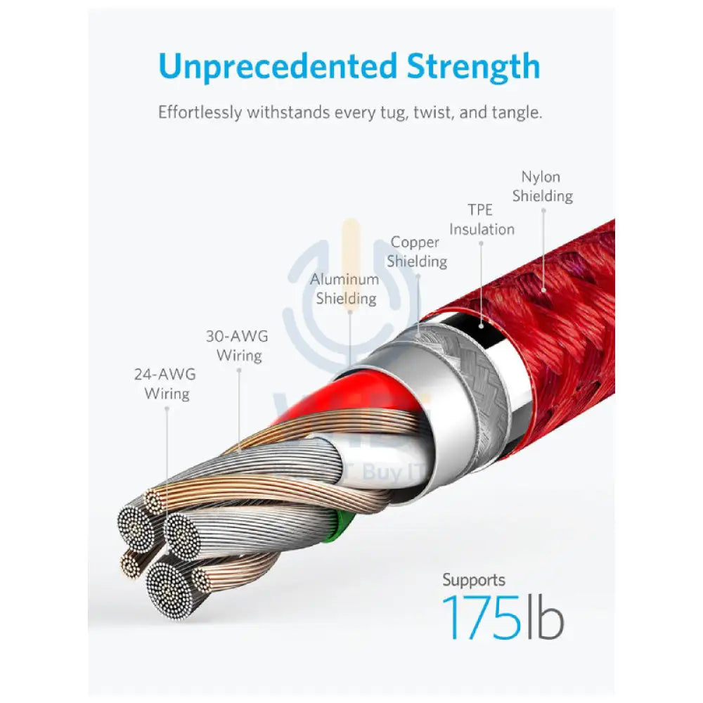 Anker C89 Powerline + II Lightning Cable - 0.9 Meter / Red Accessories > Cables & Converters > Cables