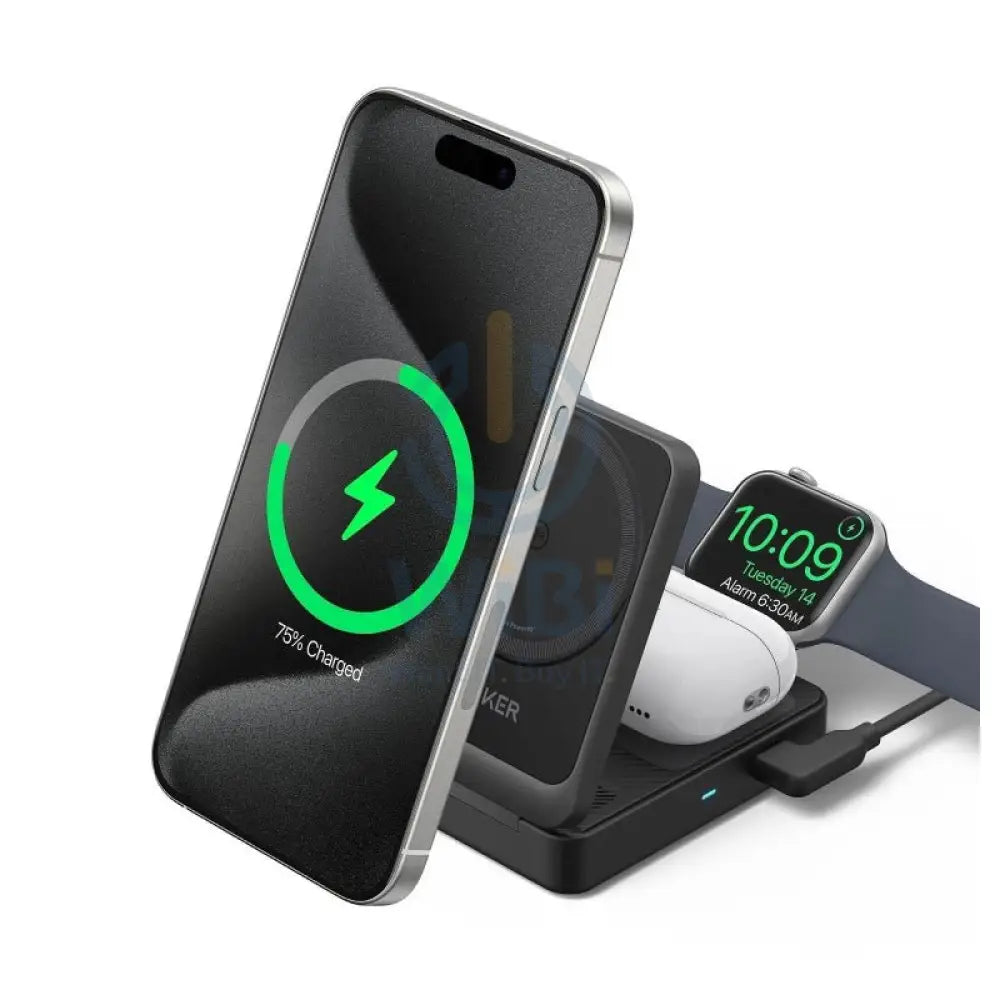 Anker MagGo 3-in-1 Wireless Charging Station - 15W / Black Accessories > Power Bank > Offer Zone