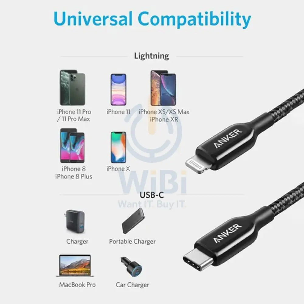 Anker PowerLine + III USBC to Lightning - 0.9m / Black Accessories > Cables & Converters > Cables > Offer Zone