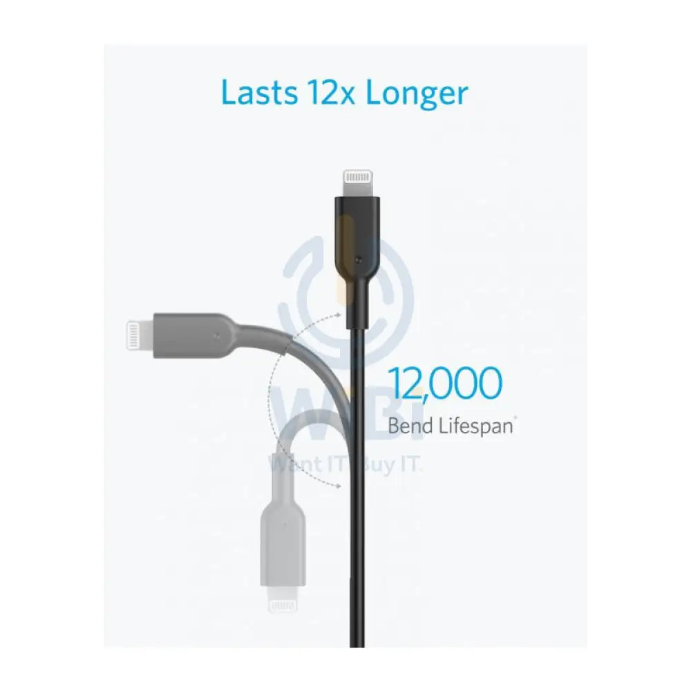 Anker Powerline Select Charging Cable - Lightning / USB-C / 0.9 Meter / Black Accessories > Cables & Converters > Cables