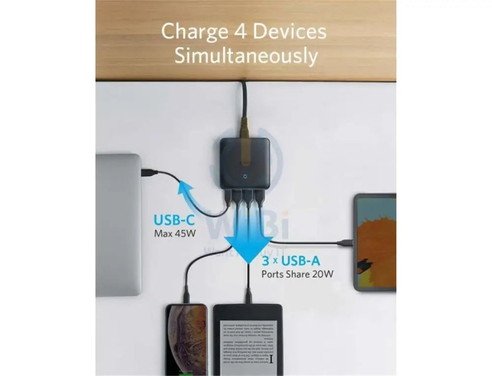 Anker Powerport Atom 3 Slim 4 Port Charging Hub - Blue Accessories > Mobiles & Tablets > Tablets