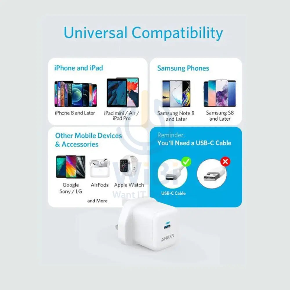 Anker PowerPort III Cube Adapter - 20W / USB-C / White Accessories > Power Adapters > Offer Zone