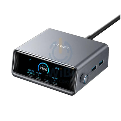 انكر  شاحن  برايم شاحن - GaNPrime / 250W / 6 منافذ - فضي اكسسوارات > بنك طاقة