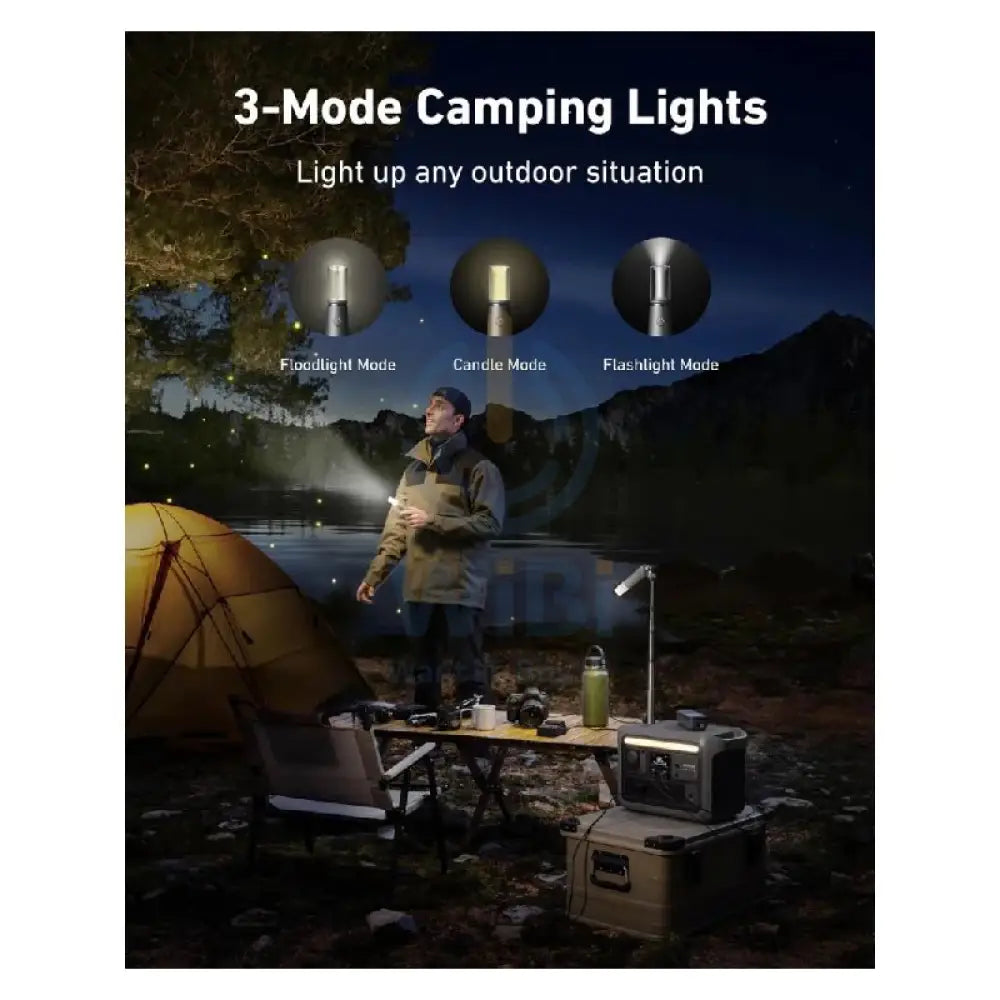 انكر طاقة سوليكس C800 بلس المحمولة  مع مصابيح التخييم - 1200 واط / 768 واط ساعة / أسود اكسسوارات > بنك طاقة