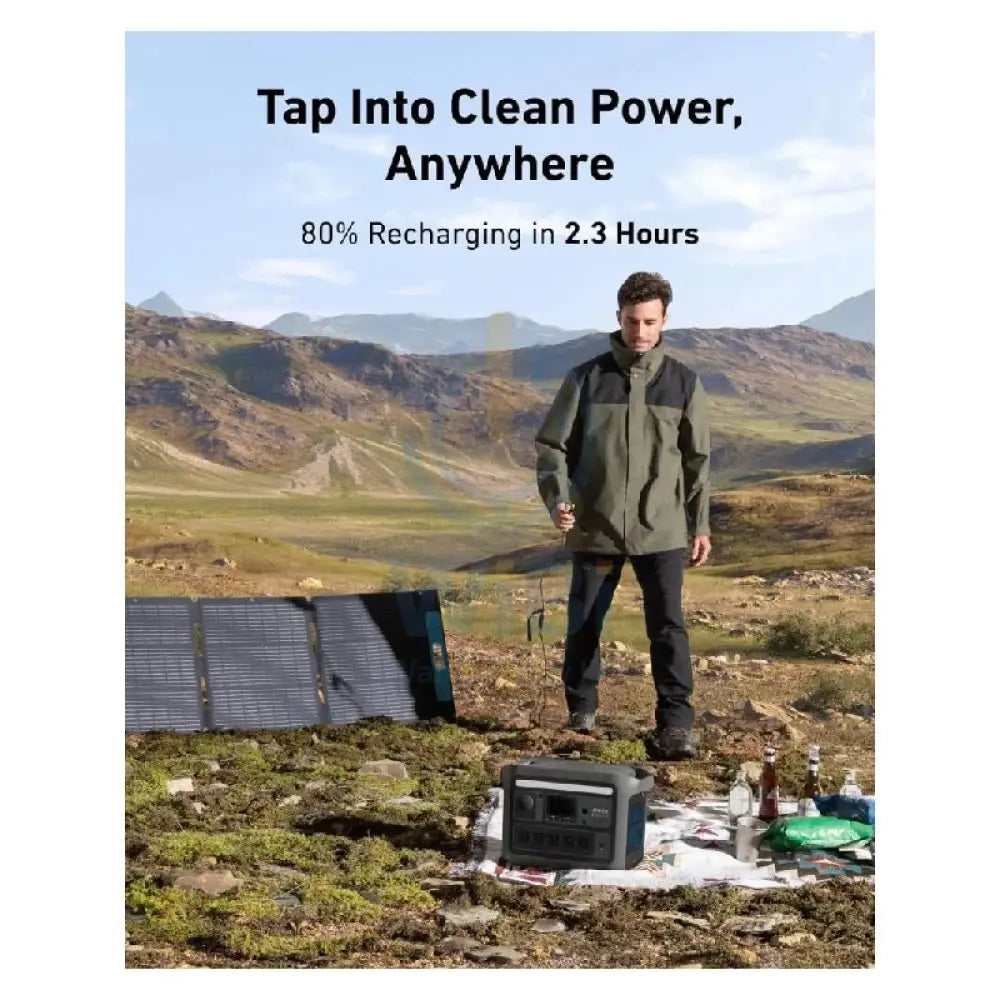 انكر طاقة سوليكس C800 بلس المحمولة  مع مصابيح التخييم - 1200 واط / 768 واط ساعة / أسود اكسسوارات > بنك طاقة