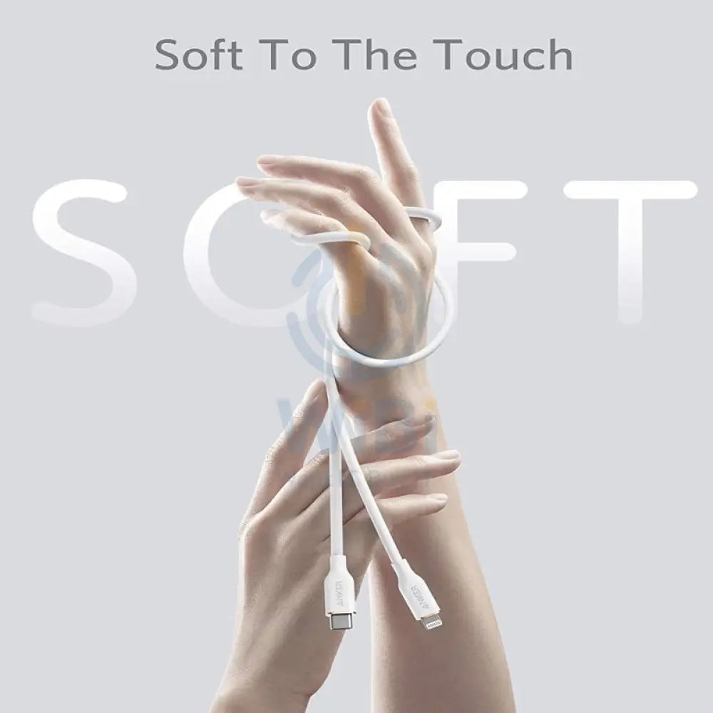 آنكر سوبر سترونج باورلاين إل إل إل فلو - يو اس بي-ج إلى لايتننج / 6 قدم / أبيض