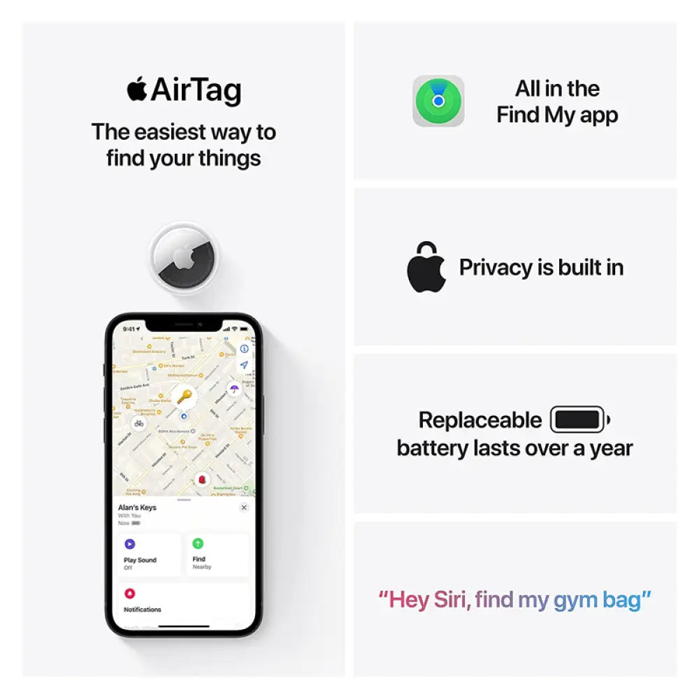 ابل تاق ايرتاج - بلوتوث / بلوتوث / أبيض - عبوة من 4 اكسسوارات > هواتف  تابلت > عرض منطقة