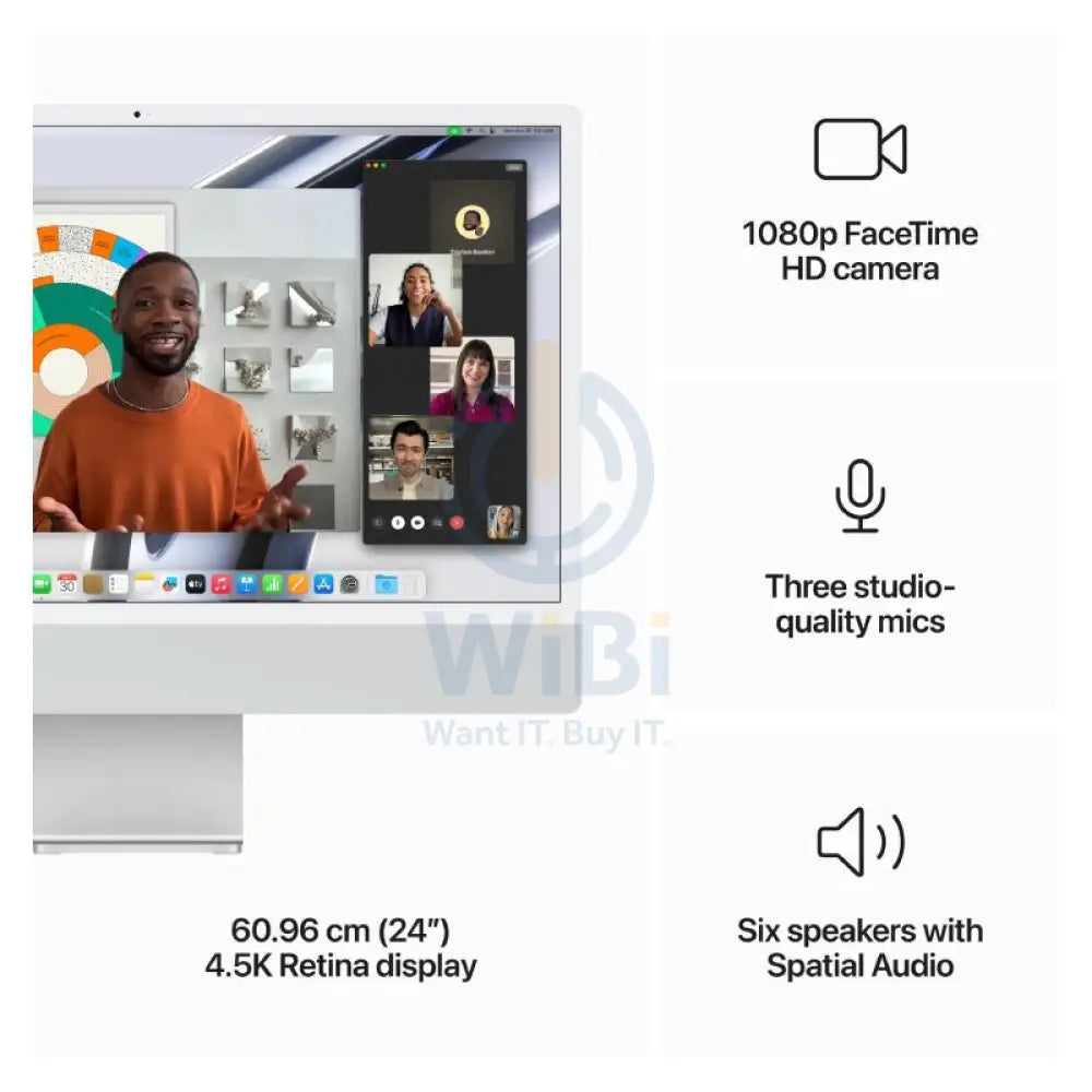 Apple iMac - 24’’ / M3 / 8-Core CPU / 10-Core GPU / 16-Core Neural Engine / 16GB RAM / 2TB SSD / Arb/Eng / Silver / 1YW