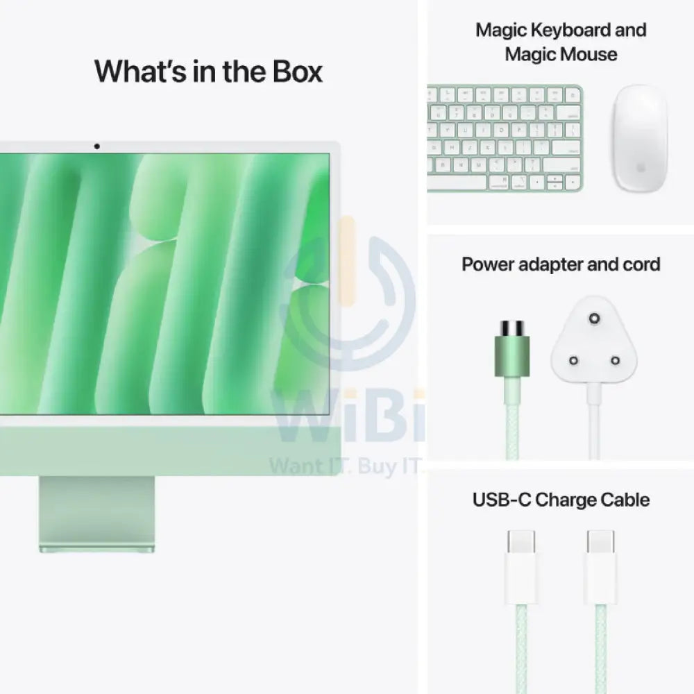 Apple iMac - 24’’ / M4 / 8-Core CPU / 8-Core GPU / 16 Core Neural Engine / 16GB RAM / 256GB SSD / Green / 1YW Desktop &