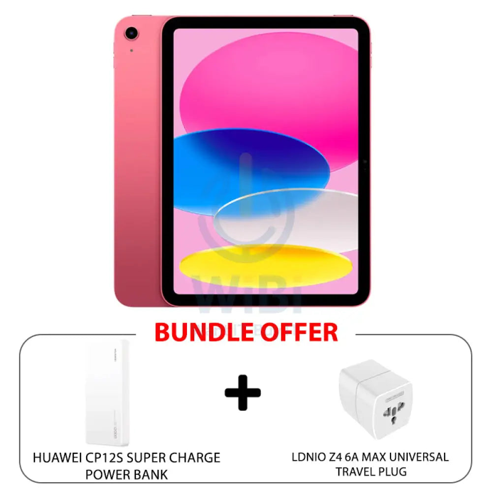 ابل ايباد  الجيل  الحادي عشر - A16 (2025) / بوصة / 128 جيجابايت / واي فاي / واي فاي / اللون الوردي - عرض الباقة هواتف  تابلت