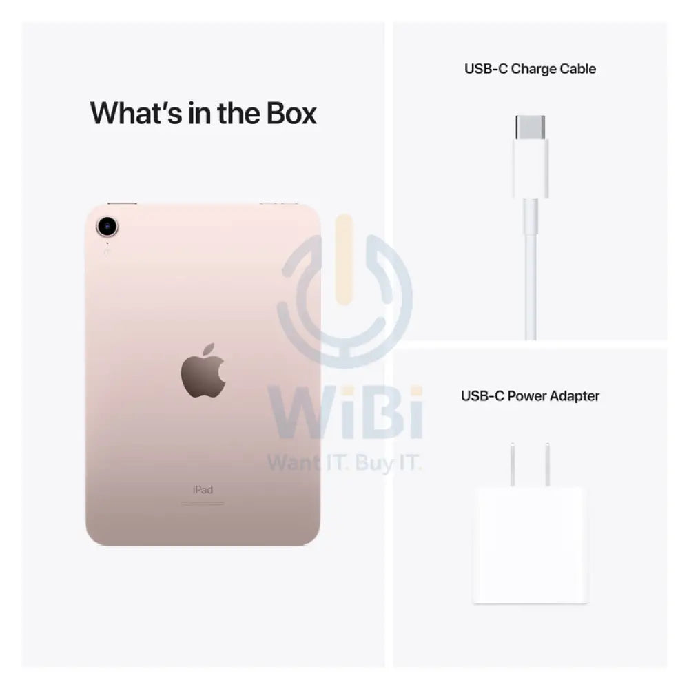 Apple iPad Mini (6th Gen) - A15 Bionic Chip / 64GB / 8.3" Retina / Wi-Fi / 1YW / Pink