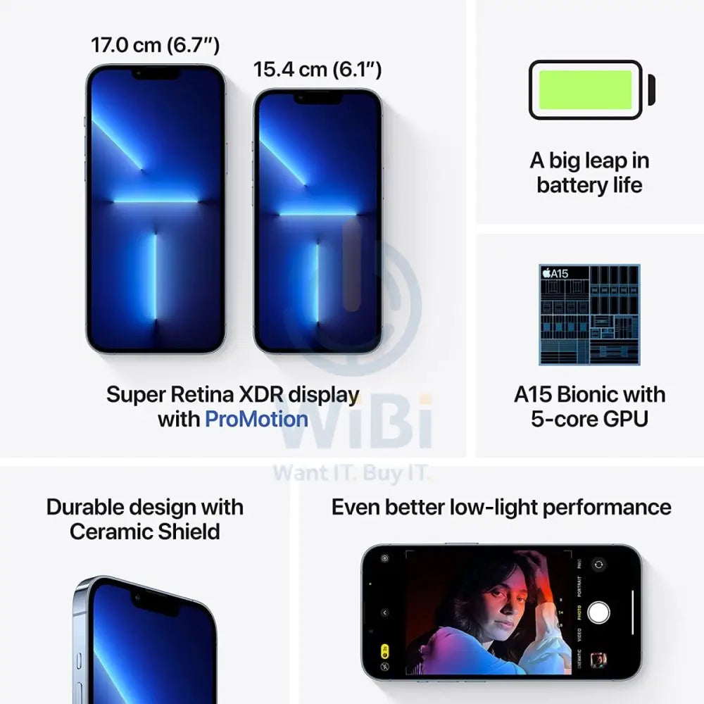 Apple iPhone 13 Pro - 512GB / 6.1" Super Retina XDR / Wi-Fi / 5G / Blue - Mobile