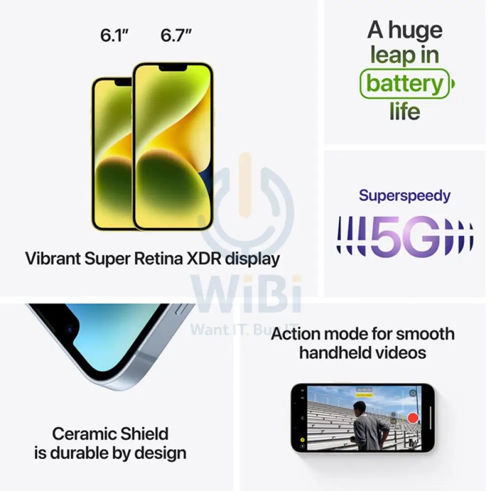 Apple iPhone 14 Plus - 128GB / Yellow / 5G / 6.7’’ Mobiles & Tablets > Mobiles