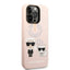Apple iPhone 14 Pro - Pink Karl Lagerfeld Magsafe Liquid Silicone Case With Karl & Choupette Body Accessories > Mobiles