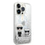 Apple iPhone 14 Pro - Silver Karl Lagerfeld Liquid Glitter Case and Karl and Choupette Head Accessories > Mobiles &