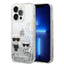 Apple iPhone 14 Pro - Silver Karl Lagerfeld Liquid Glitter Case and Karl and Choupette Head Accessories > Mobiles &