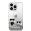 Apple iPhone 14 Pro - Silver Karl Lagerfeld Liquid Glitter Case and Karl and Choupette Head Accessories > Mobiles &
