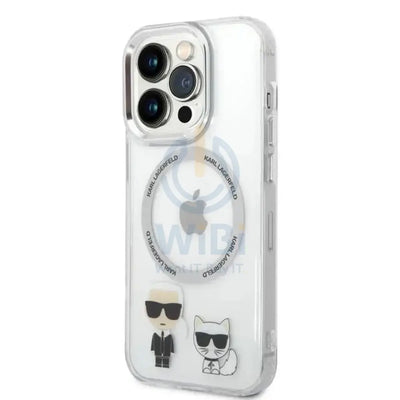 Apple iPhone 14 Pro - Silver Karl Lagerfeld Magsafe PC/TPU Case With Ring Accessories > Mobiles & Tablets > Mobiles