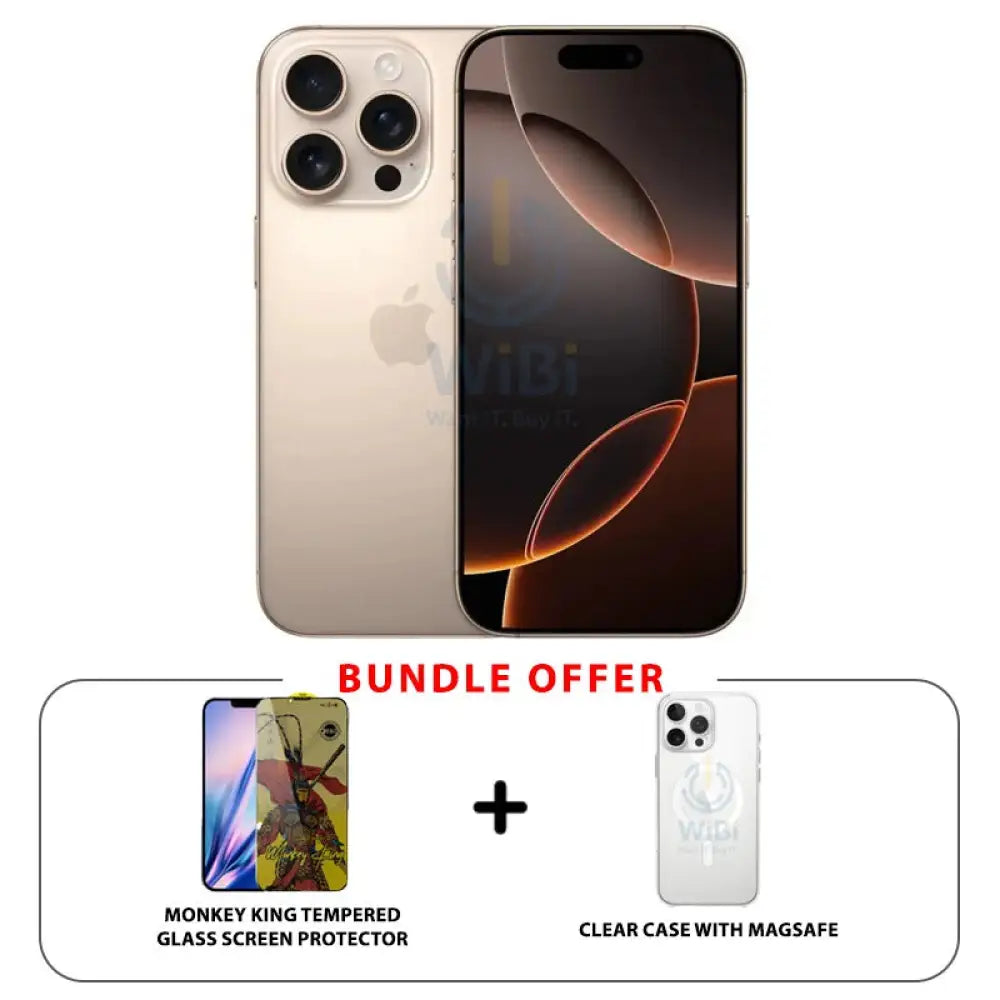 Apple iPhone 16 Pro Max - 256GB / Desert Titanium / 5G / 6.9’’ - Middle East Version Mobiles & Tablets > Mobiles