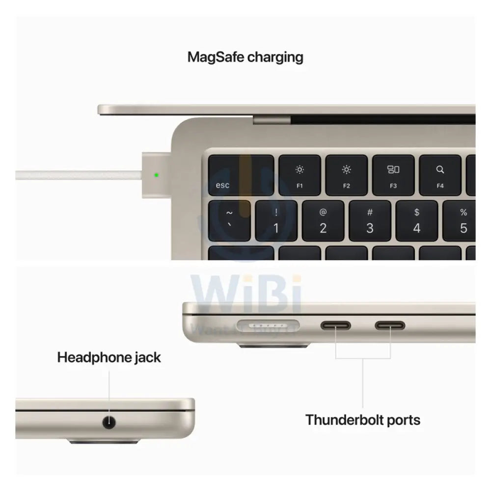 Apple MacBook Air - 13.6’’ / M2 / 8-Core CPU / 10-Core GPU / 16GB RAM / 512GB SSD / Arb/Eng / Starlight / 1YW Laptops