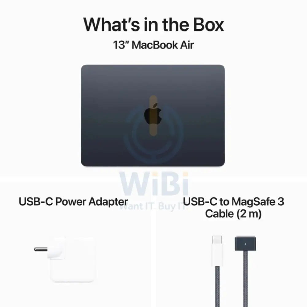 Apple MacBook Air - 13.6’’ / M3 / 8-Core CPU / 10-Core GPU / 16GB RAM / 512GB SSD / Arb/Eng / Midnight / 1YW