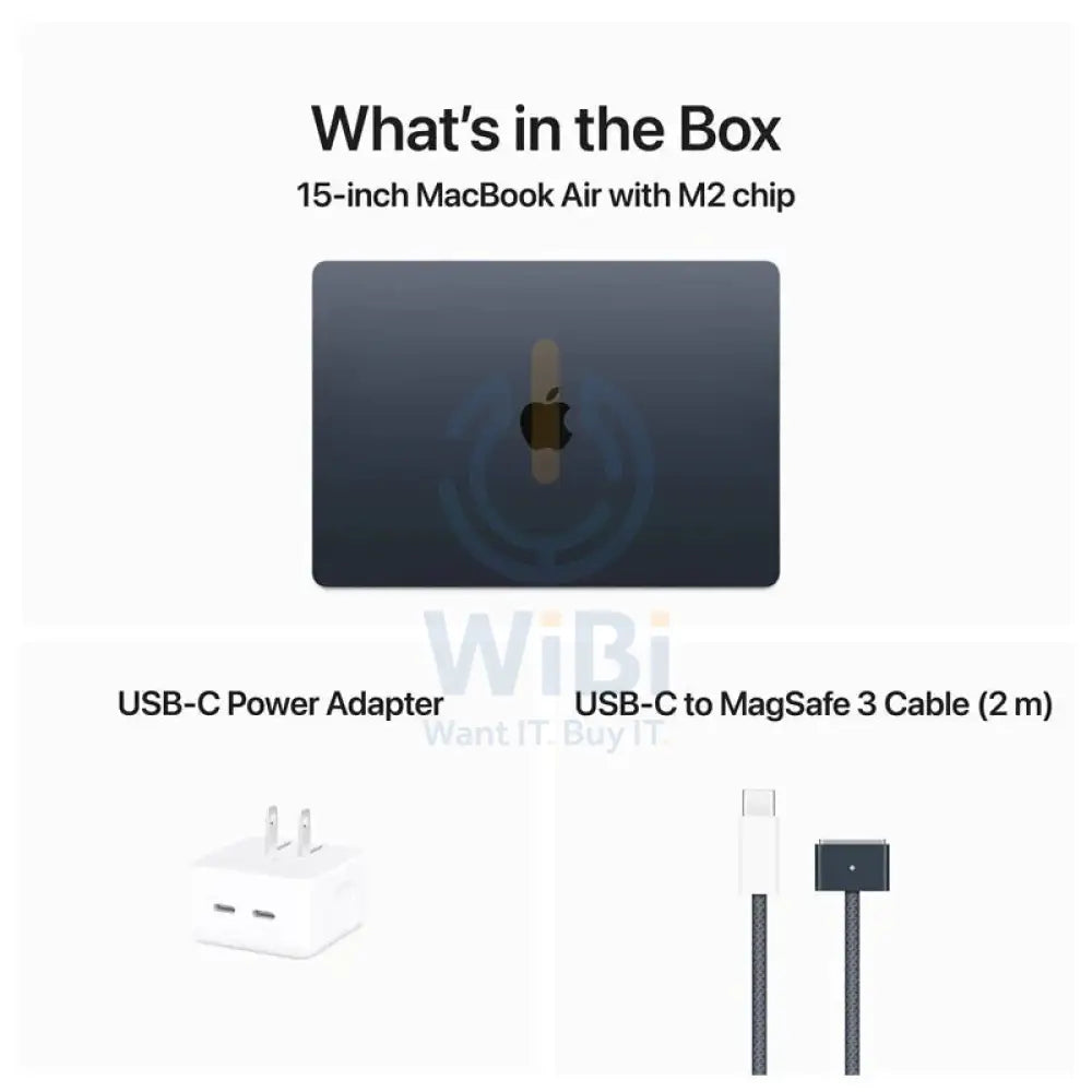 Apple MacBook Air - 15.3’’ / M2 / 8-Core CPU / 10-Core GPU / 8GB RAM / 512GB SSD / Arb/Eng / Midnight / 1YW Laptops