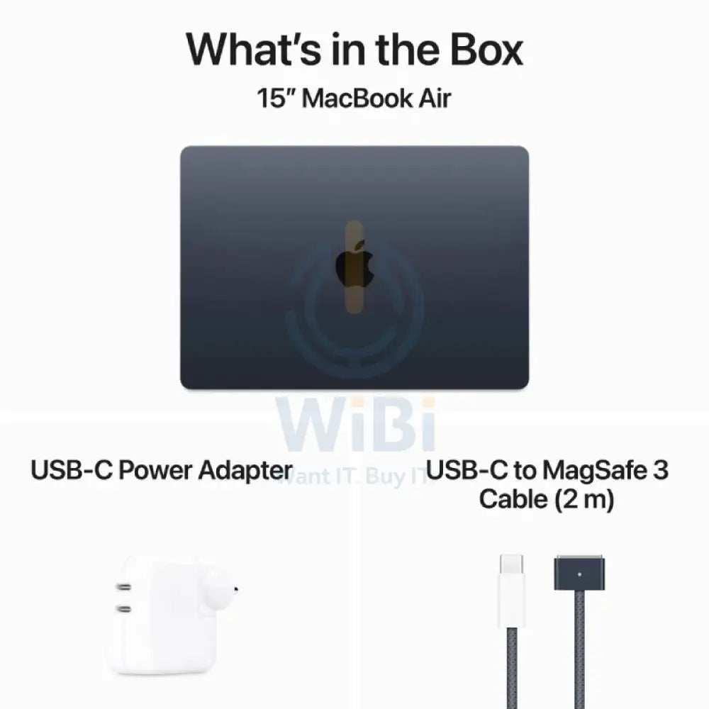 Apple MacBook Air - 15.3’’ / M3 / 8-Core CPU / 10-Core GPU / 8GB RAM / 512GB SSD / Arb/Eng / Midnight / 1YW Laptops