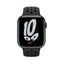 ابل ساعة نايك الإصدار 7 مع سوار رياضي - LTPO OLED / 32 جيجابايت / 45 ملم / خلوي / واي-فاي / ميدنايت أسود