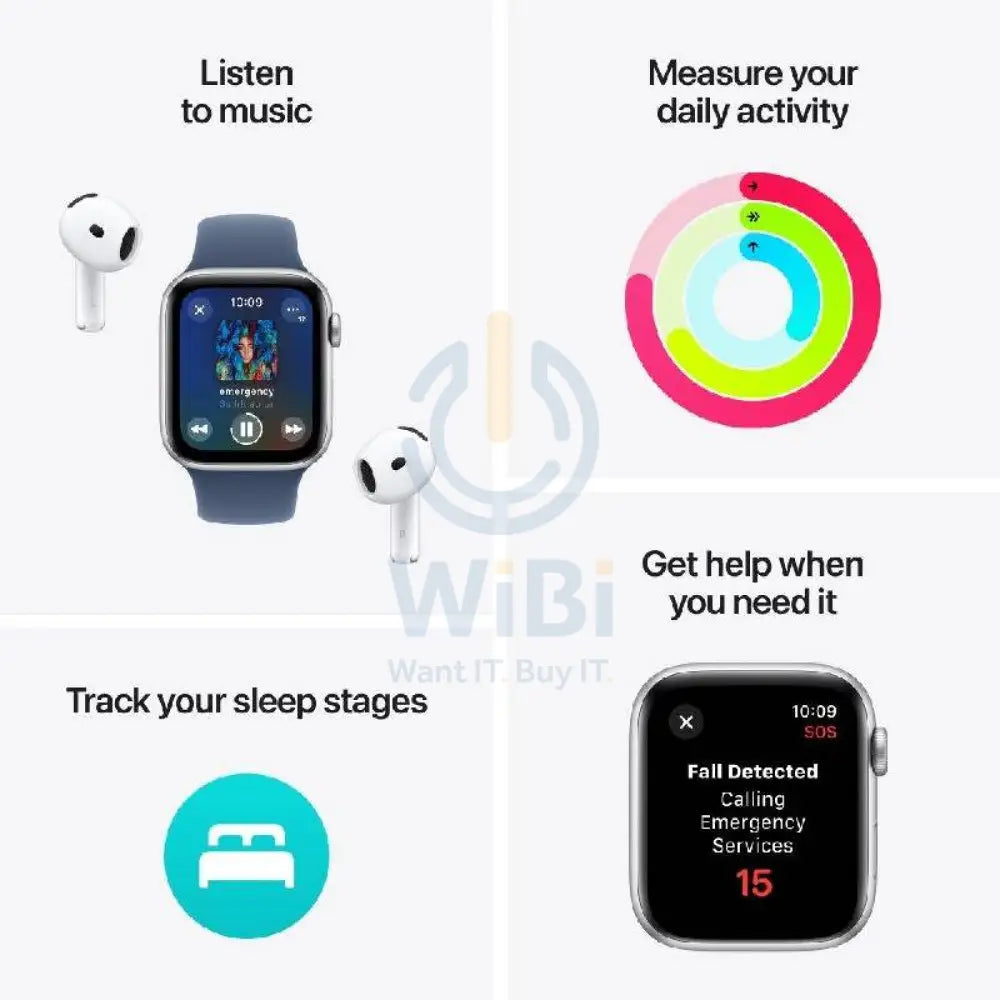 Apple Watch SE (2nd Gen) with Sport Band - LTPO OLED / 40mm / Small/Medium / Bluetooth / Wi-Fi / Denim Smart Watches