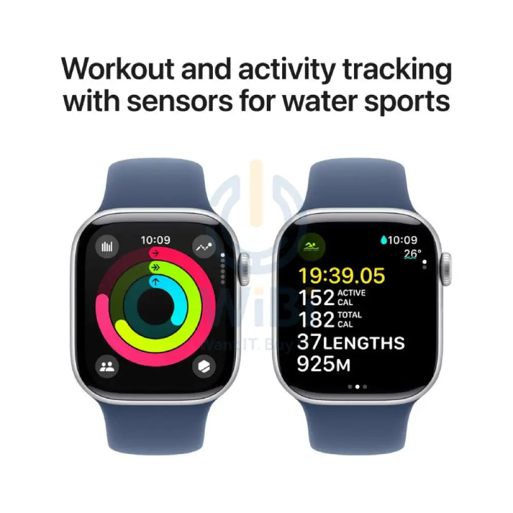 Apple Watch Series 10 with Sport Band - LTPO OLED / 64GB / 46mm / Medium/Large / Bluetooth / Wi-Fi / Denim Smart Watches
