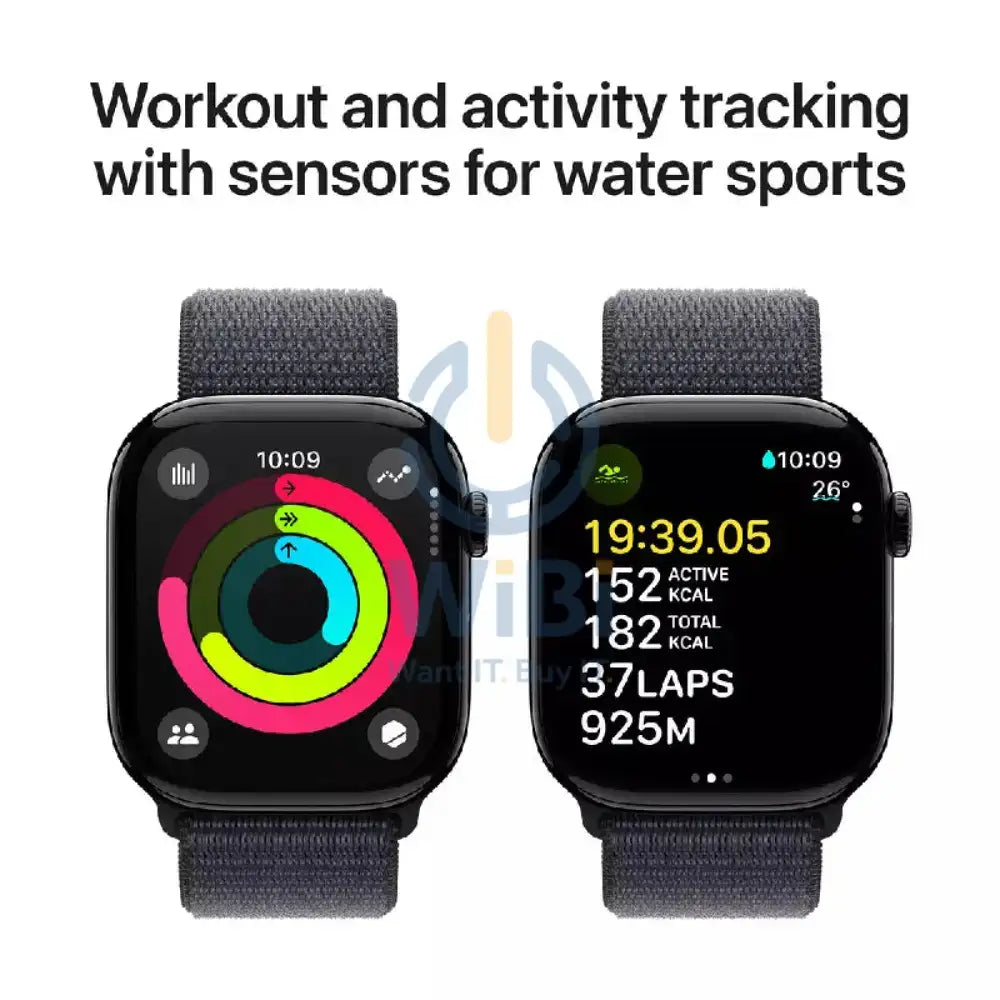 Apple Watch Series 10 with Sport Loop - LTPO OLED / 64GB / 42mm / Bluetooth / Wi-Fi / Cellular / Jet Black Smart Watches