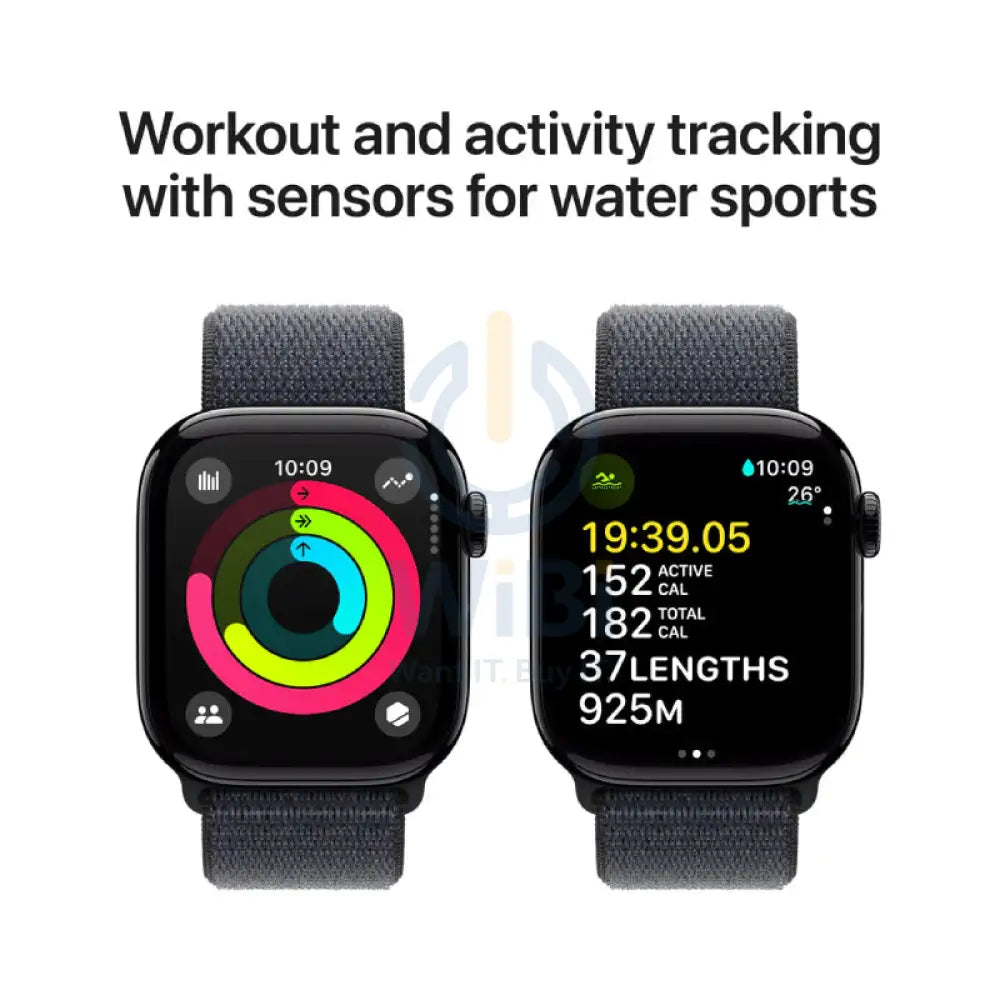 Apple Watch Series 10 with Sport Loop - LTPO OLED / 64GB / 46mm / Bluetooth / Wi-Fi / Jet Black Smart Watches