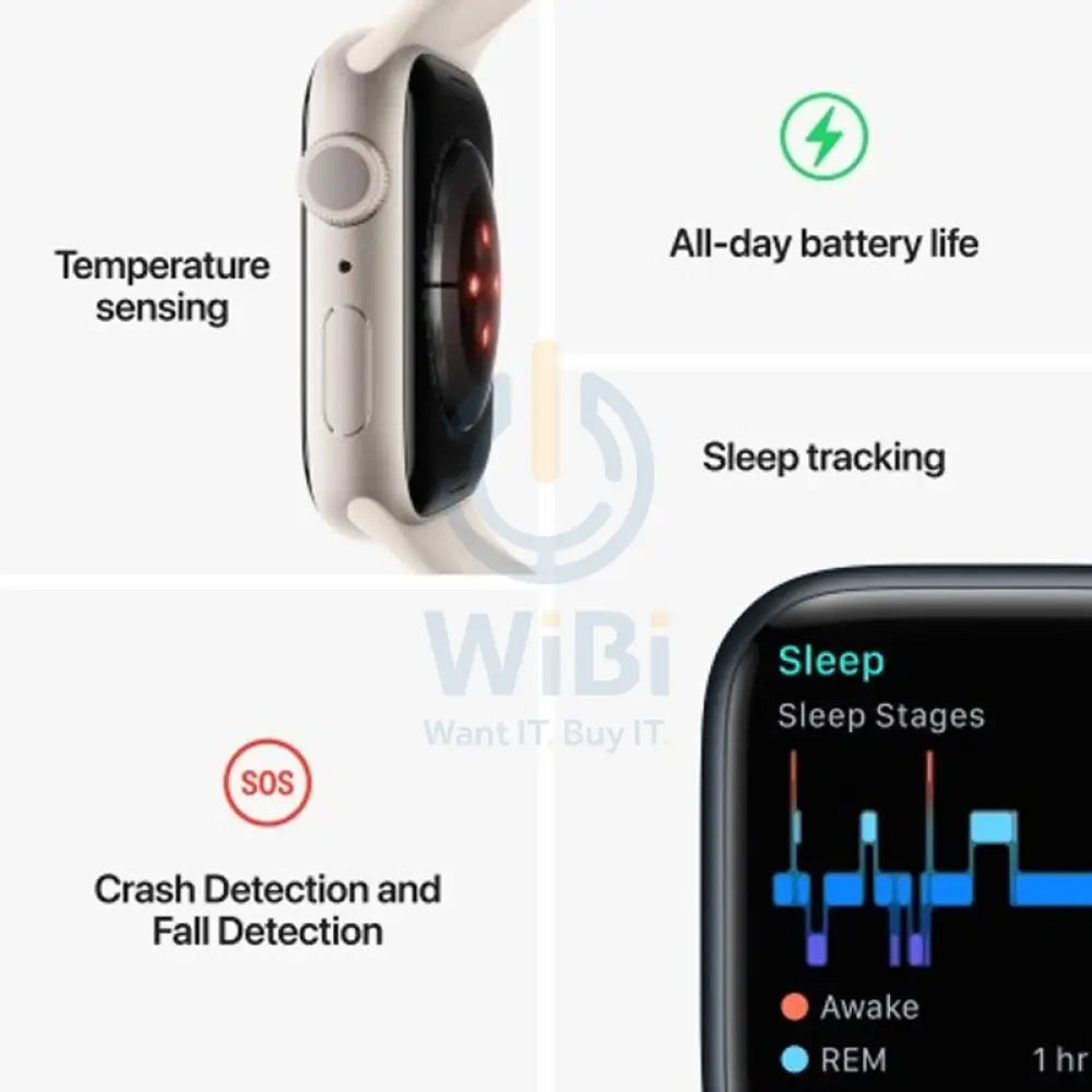 Apple Watch Series 8 - OLED / 32GB / 41mm / Bluetooth / Wi-Fi / Midnight Smart Watches