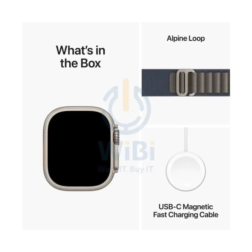 Apple Watch Ultra 2 - LTPO OLED / 64GB / 49mm / Bluetooth / Wi-Fi / Cellular / Large / Titanium Blue Alpine Loop Smart