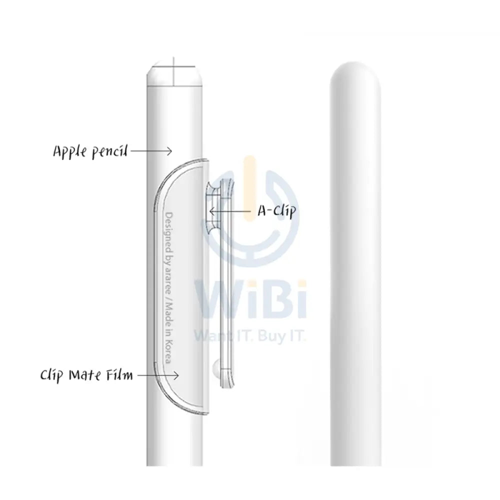 Araree A-Clip For Apple Pencil 2 Pcs Set - Clear And White Accessories > Mobiles & Tablets > Tablets > Stylus & Pencil
