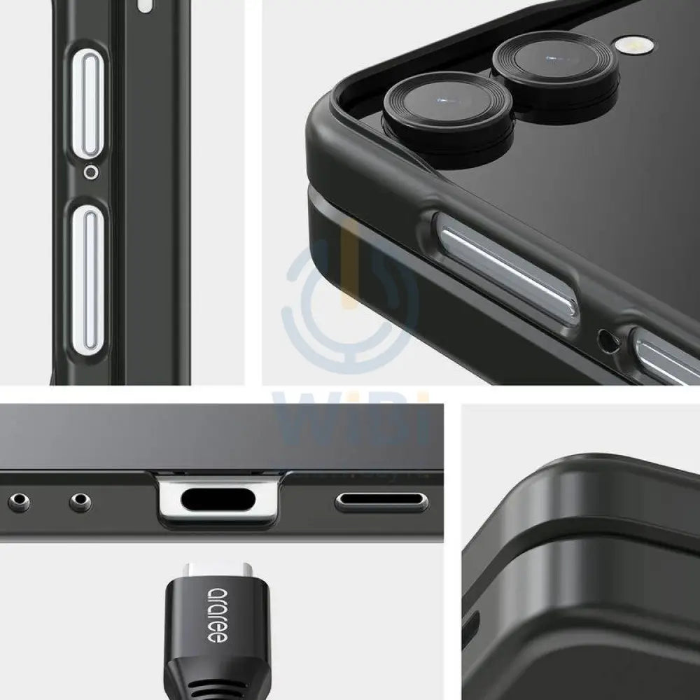 Araree Aero Flex Case With Finger Ring Holder - Samsung Galaxy Z Flip 7 / Black Accessories > Mobiles & Tablets >