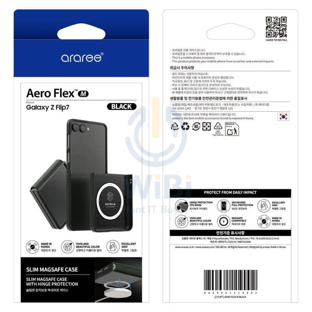 Araree Aero Flex Magsafe Case - Samsung Galaxy Z Flip 7 / Black Accessories > Mobiles & Tablets > Mobiles > Covers &