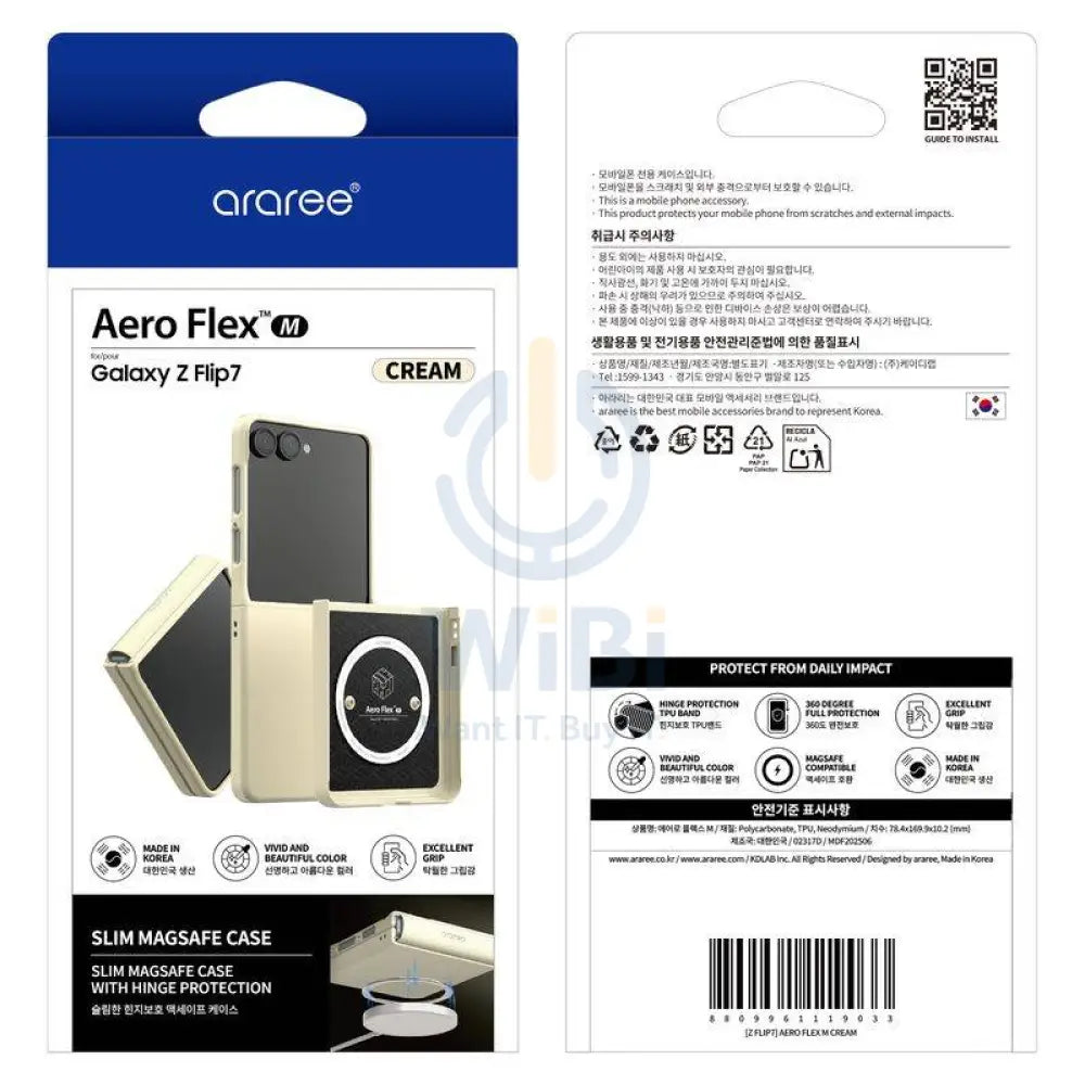 Araree Aero Flex Magsafe Case - Samsung Galaxy Z Flip 7 / Cream Accessories > Mobiles & Tablets > Mobiles > Covers &