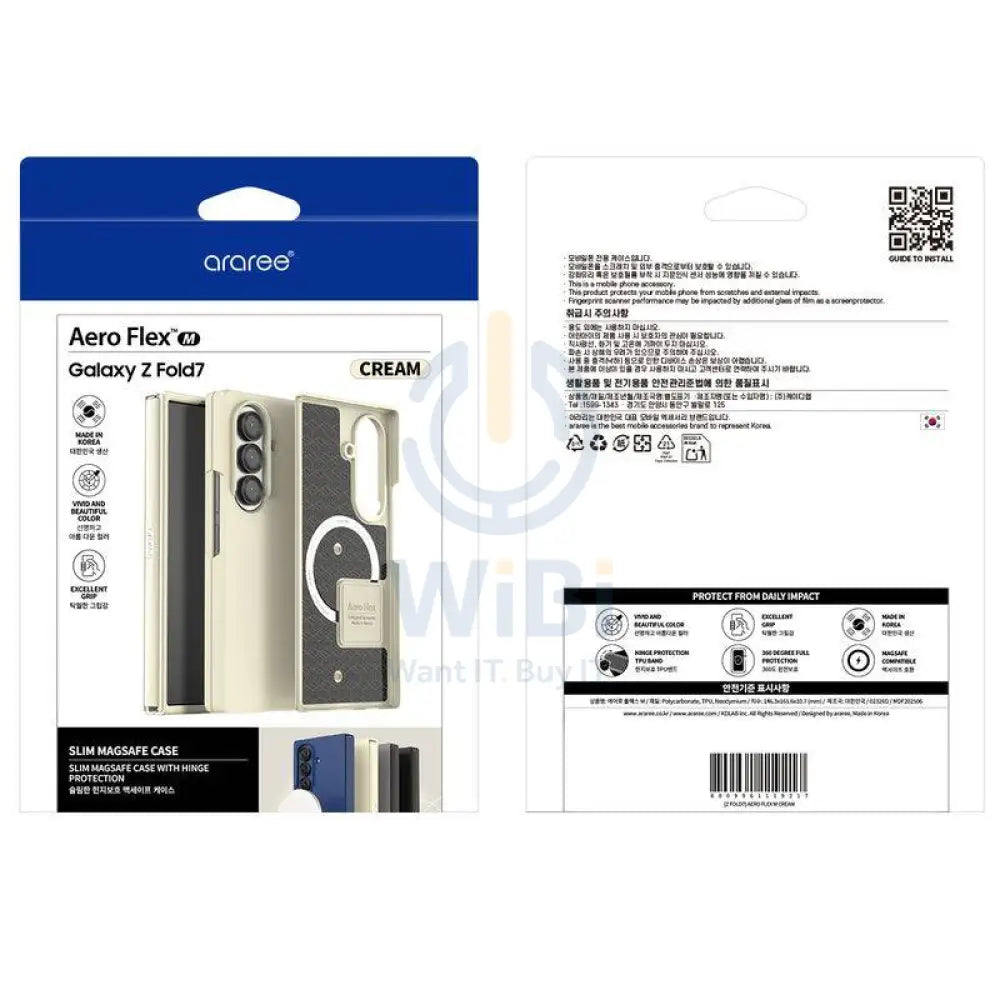 Araree Aero Flex Magsafe Case - Samsung Galaxy Z Fold 7 / Cream Accessories > Mobiles & Tablets > Mobiles > Covers &