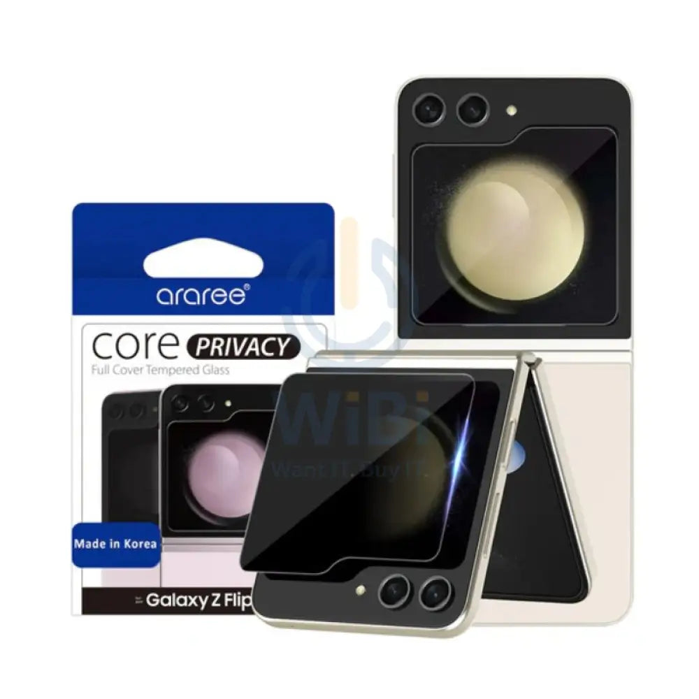 Araree Core Front Tempered Glass Screen Protector - Samsung Galaxy Z Flip 5 / Privacy Accessories > Mobiles & Tablets >
