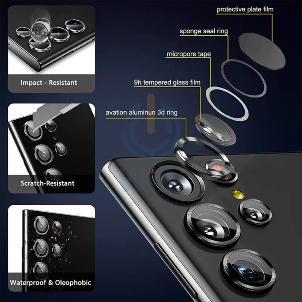 Araree Metal Ring C-Subcore Camera Lens Protector For Samsung Galaxy S23 Ultra -Clear Accessories > Mobiles & Tablets >