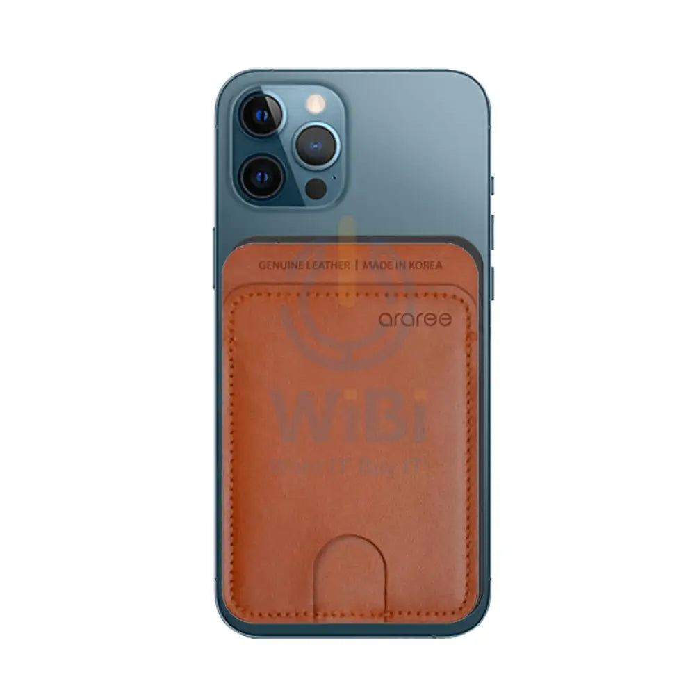 Araree Stick Pocket Leather Case Card Holder - Brown Accessories > Mobiles & Tablets
