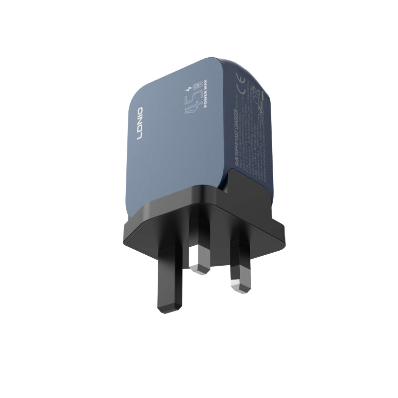 لدنيو Super سريع شاحن  45W / يو اس بي/ يو اس بي/ لايتننج  UK Plug
