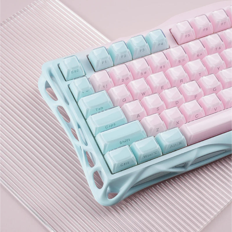 لوحة مفاتيح  الألعاب  لاسلكي بنسبة 75٪ من طراز GravaStar Mercury K1 LITEلوحة مفاتيح  لومن زهري