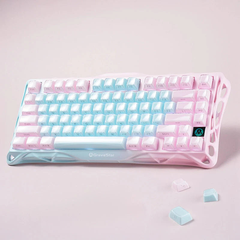 لوحة مفاتيح  الألعاب  لاسلكي بنسبة 75٪ من طراز GravaStar Mercury K1 LITEلوحة مفاتيح  Aurora Mist