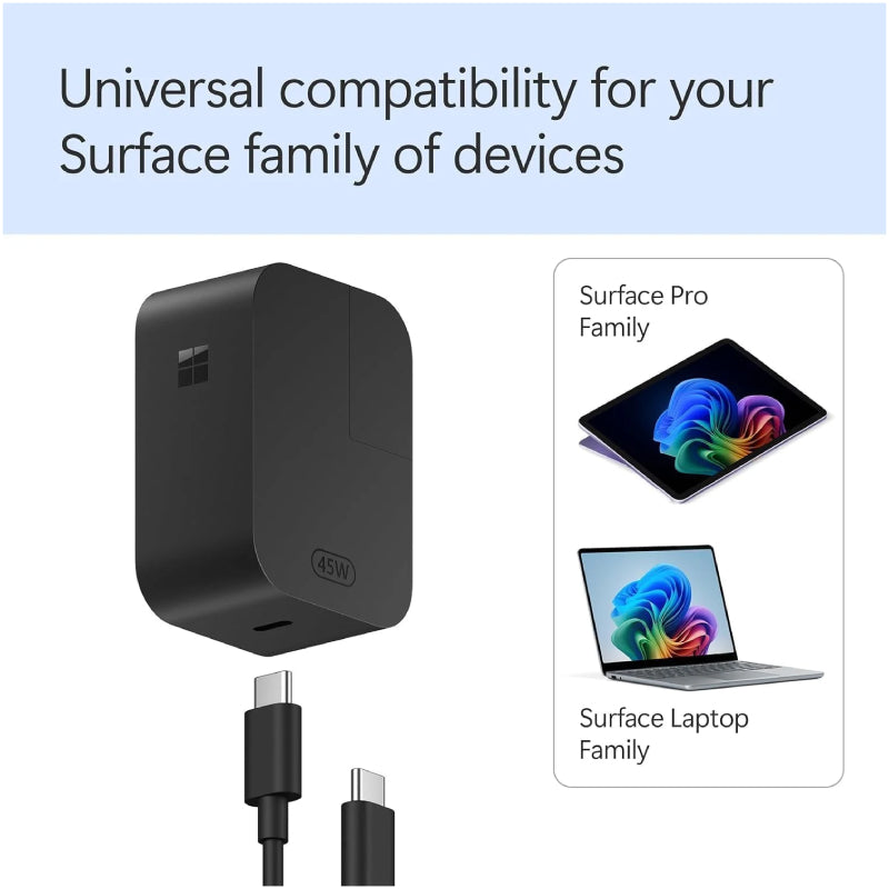 مايكروسوفت سيرفس  طاقة مزود  يو اس بي/ 3 Pin / أسود