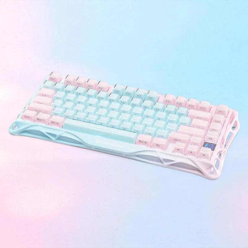 لوحة مفاتيح  الألعاب  لاسلكي بنسبة 75٪ من طراز GravaStar Mercury K1 LITEلوحة مفاتيح  Aurora Mist