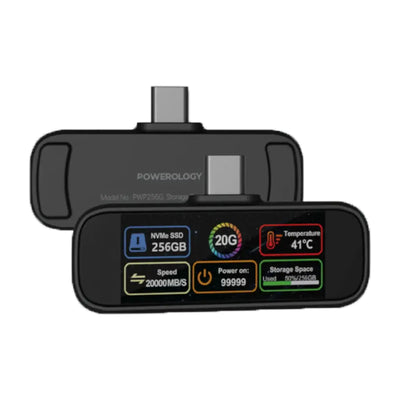 Powerology Solar Power Bank with FM Radio Speaker and Lights - 16000mAh / Black