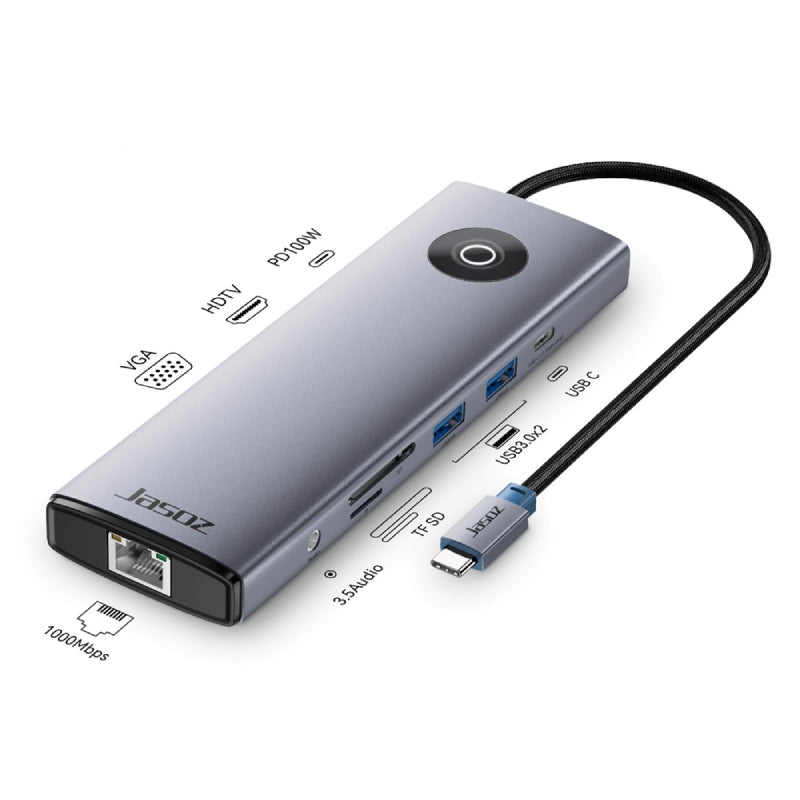 Jasoz H113 Type-C 10-in-1 Docking Station - Space Gray
